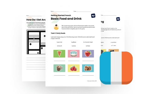 Free Beginner French Worksheet Pack – Food, Shopping & My Town