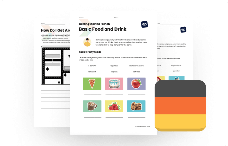 Free Beginner German Worksheet Pack – Food, Directions & Around Town